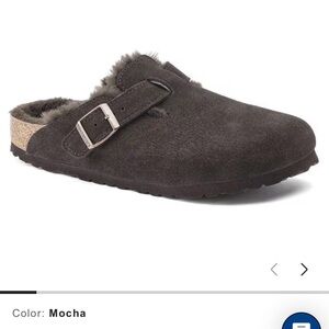 Birkenstock Suede Slip-On Shoes with Buckle - mocha size 40